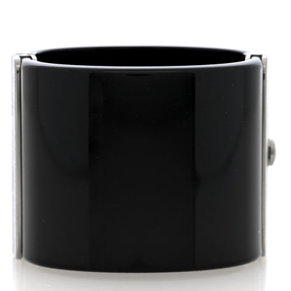 Chanel Resin Crystal Pearl CC Cuff Black 3 of 4