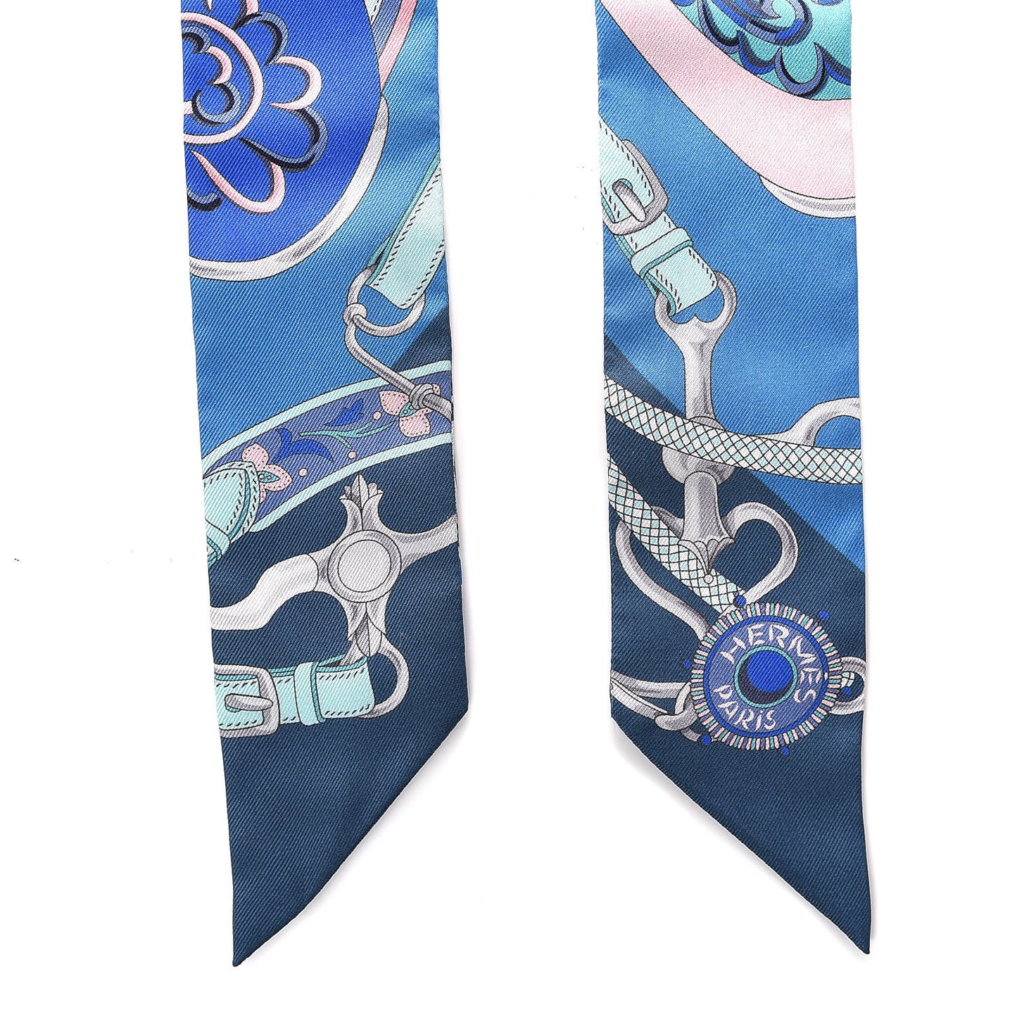 Silk Festival des Amazones Twilly Ardoise Turquoise Rose