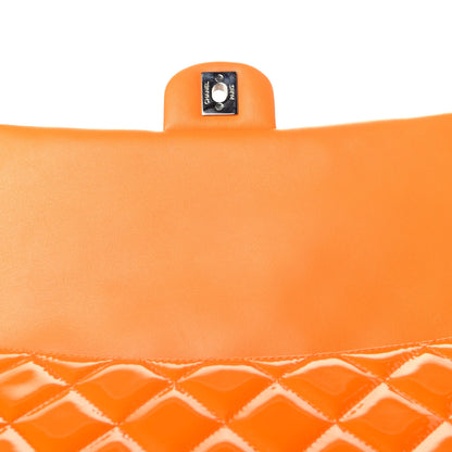Chanel Patent Quilted Clutch with Chain Flap Orange 12 of 14