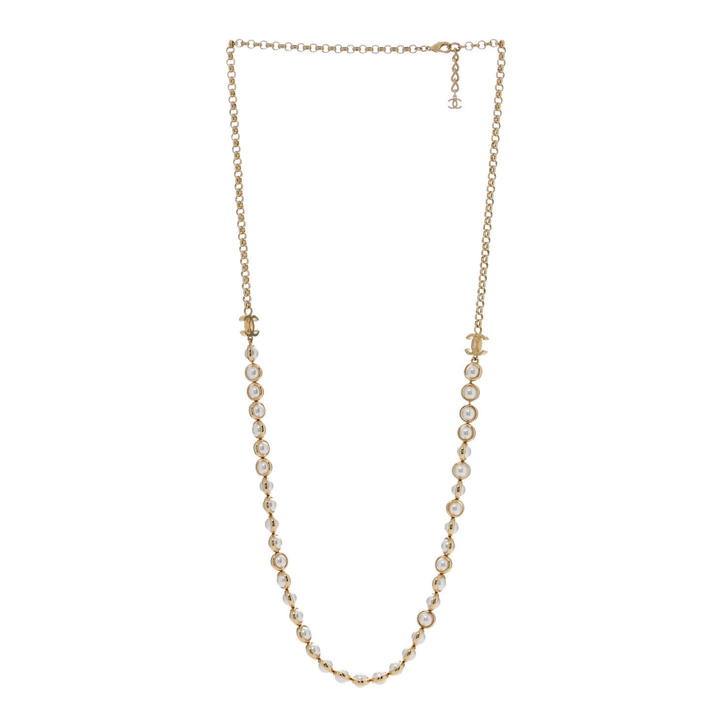 Chanel Pearl CC Necklace Gold 3 of 5