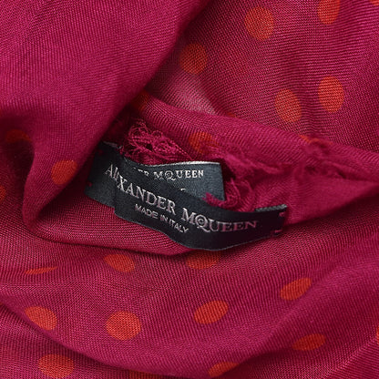Alexander McQueen Modal Silk Dot Scarf Fuchsia Orange 5 of 5