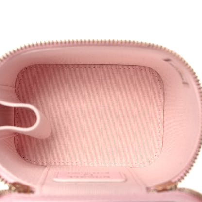 Chanel Lambskin Quilted Mini Vanity Case With Pearl Chain Light Pink 6 of 10