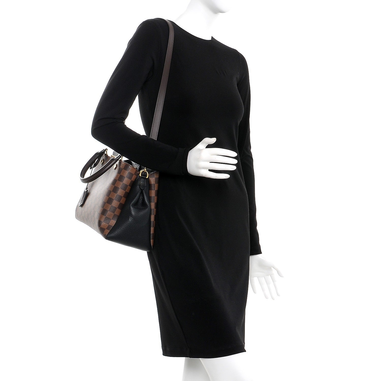 Louis Vuitton Damier Ebene Cuir Taurillon Brittany Black 2 of 7