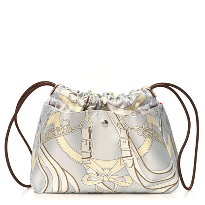 Hermes Silk Barenia Promenade du Matin Bandana 20 Bag Insert PM Gris Platine Jaune Milton Fauve 1 of 12