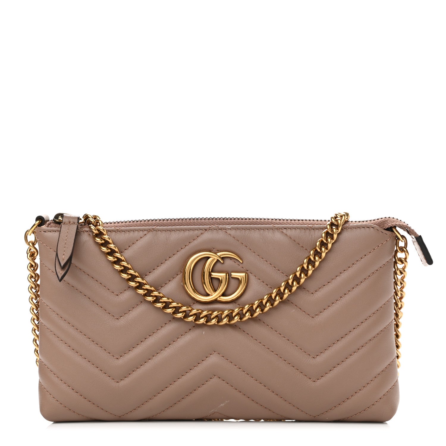 Gucci Calfskin Matelasse Mini GG Marmont Chain Bag Porcelain Rose 1 of 16