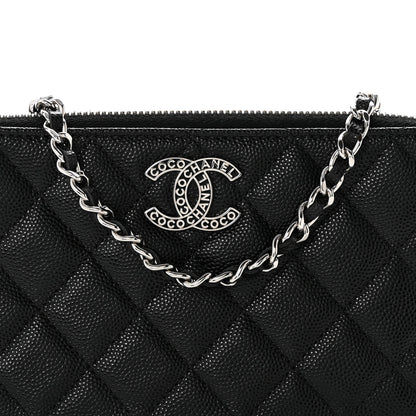 Chanel Caviar Quilted Logo Small Clutch With Chain Black 9 of 13