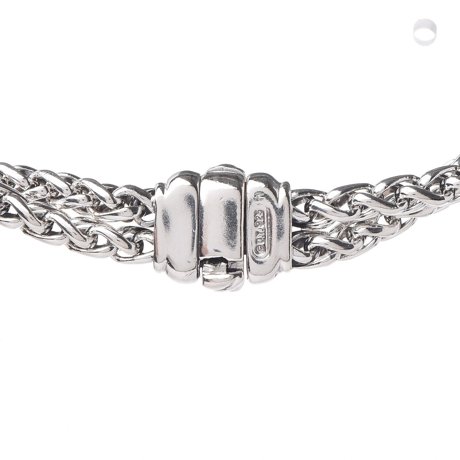 David Yurman Sterling Silver Diamond 18mm Double Wheat Chain Necklace 5 of 5