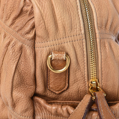 Prada Cervo Deerskin Gaufre Dome Satchel Naturale 30 of 30