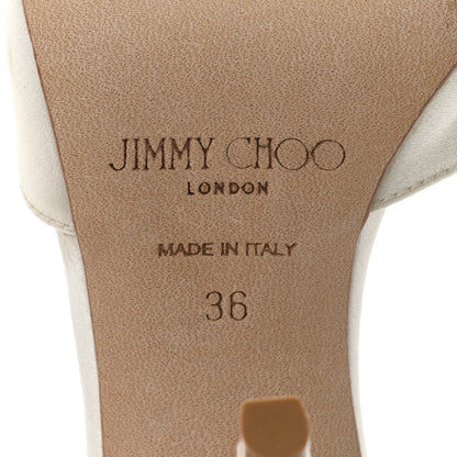 Jimmy Choo Satin Crystal Saeda 100 Pumps 36 Ivory 8 of 9