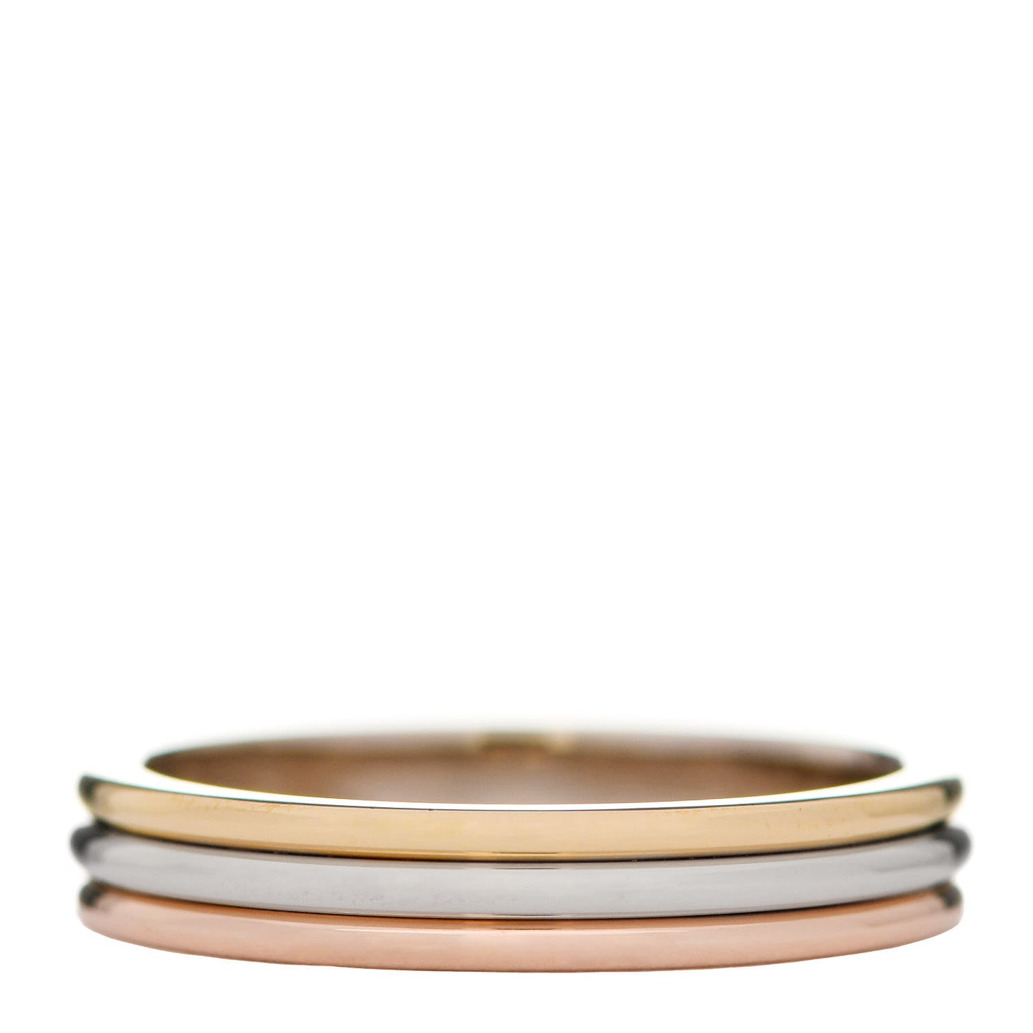 Cartier 18K Pink White Yellow Gold 3.8mm Trinity Wedding Band Ring 57 8 3 of 5