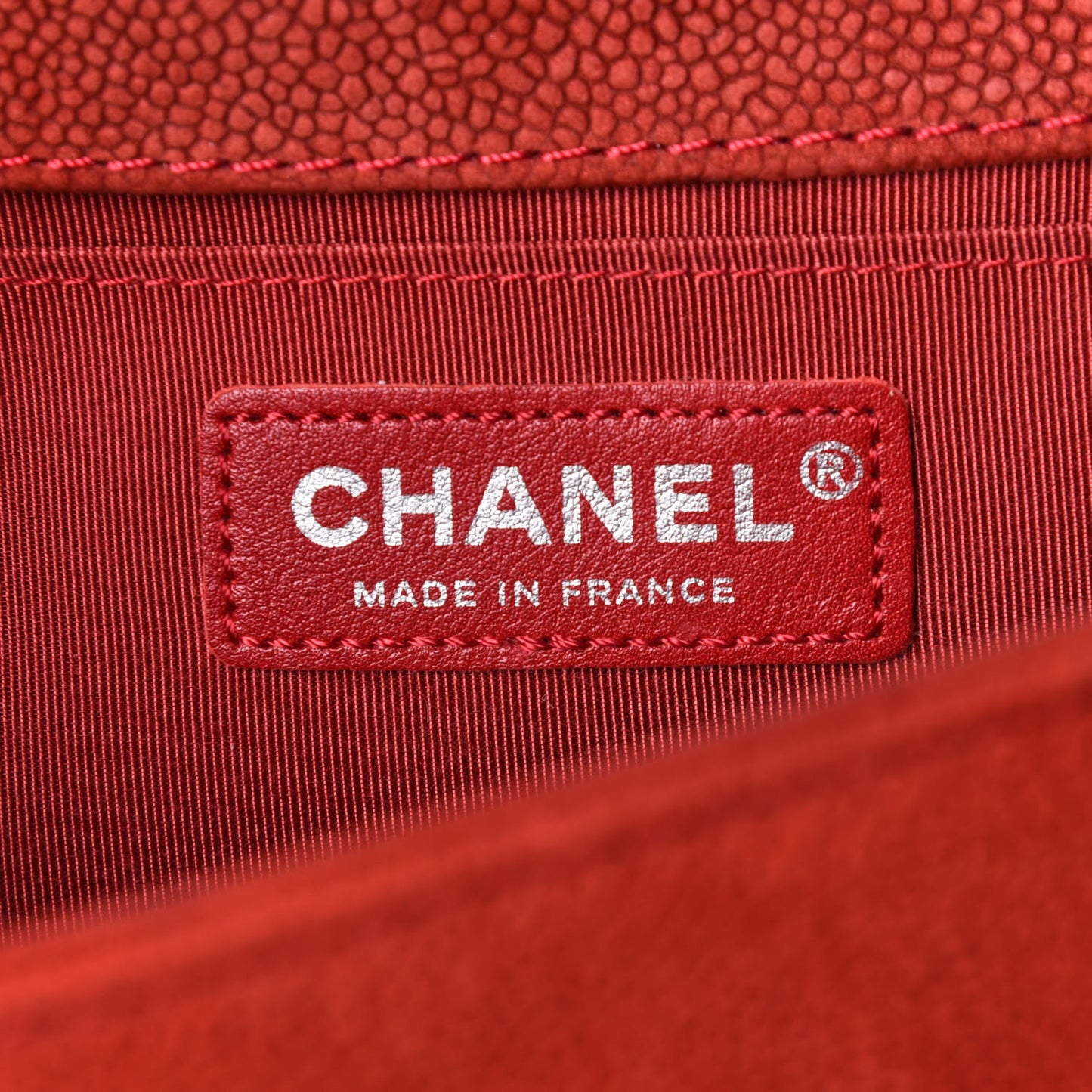 Suede Caviar Quilted Medium Boy Flap Red