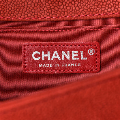 Chanel Suede Caviar Quilted Medium Boy Flap Red 6 of 11