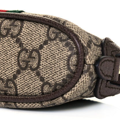 Gucci GG Supreme Monogram Web Ophidia Dome Key Pouch Beige New Acero 9 of 10