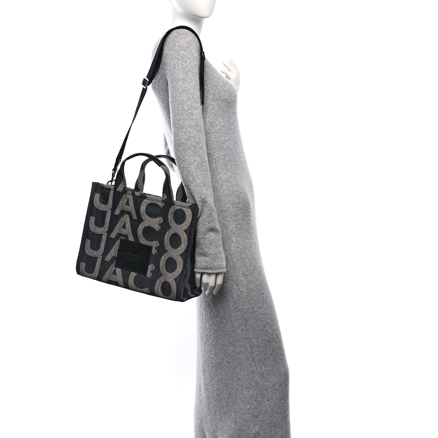 Denim Jacquard Medium The Monogram Tote Bag Denim Blue