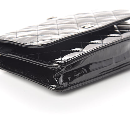 Chanel Patent Quilted Wallet On Chain WOC Black 9 of 10