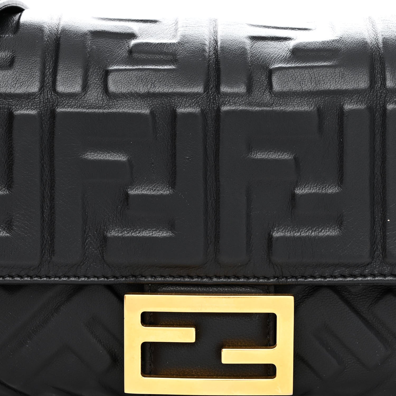 Fendi Nappa FF 1974 Embossed Baguette Black 8 of 10