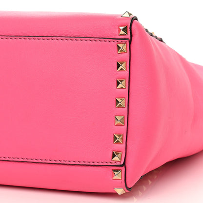 Valentino Garavani Vitello Rockstud Double Handle Tote Fuxia Fluo 12 of 14