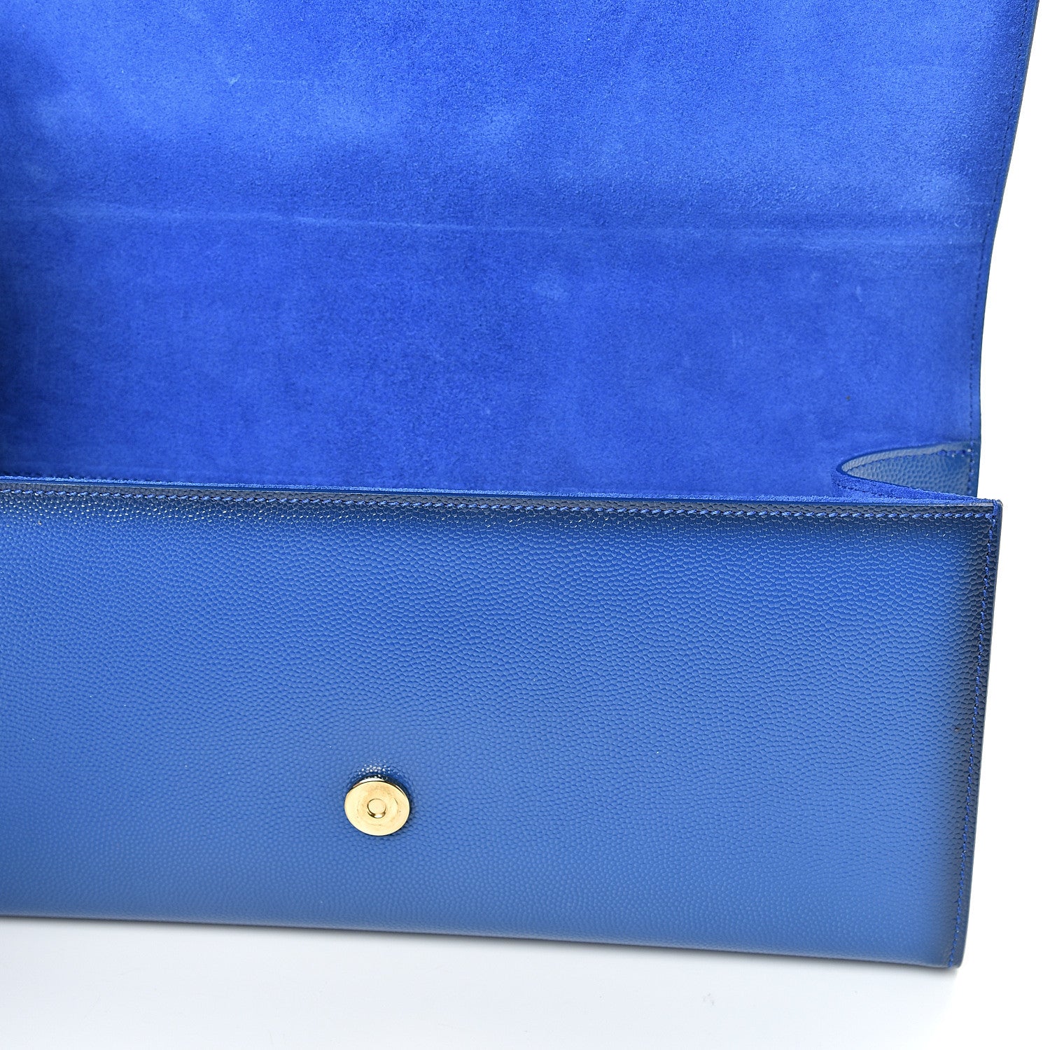Saint Laurent Grain De Poudre Classic Monogram Cassandre Clutch Royal Blue 9 of 11