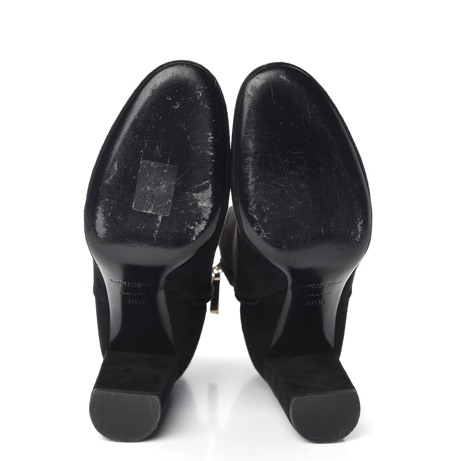 Saint Laurent Suede Loulou Ankle 95 Zip Boot 38.5 Black 7 of 11