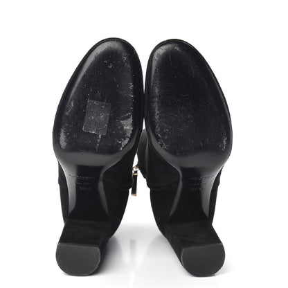 Saint Laurent Suede Loulou Ankle 95 Zip Boot 38.5 Black 7 of 11