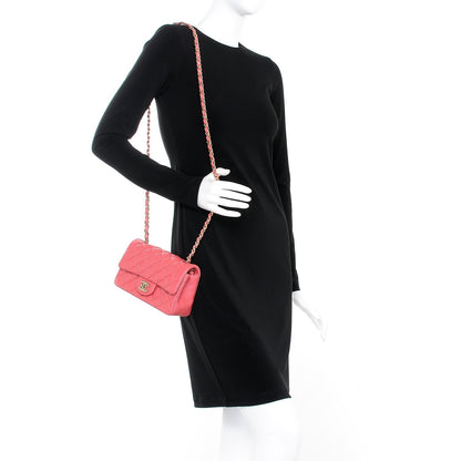 Chanel Caviar Quilted Mini Rectangular Flap Dark Pink 2 of 8