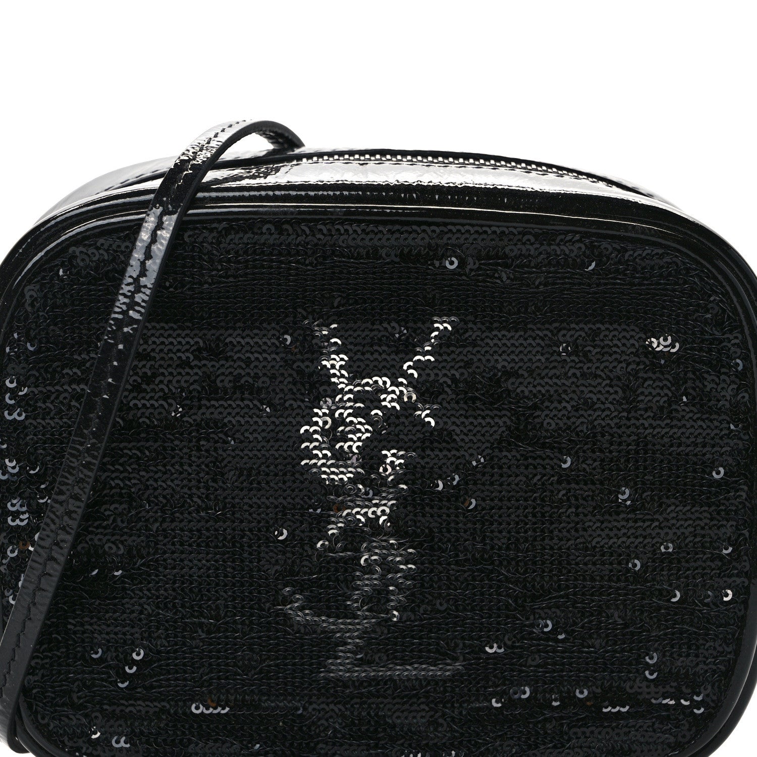 Saint Laurent Sequin Patent Monogram Blogger Bag Black 7 of 11