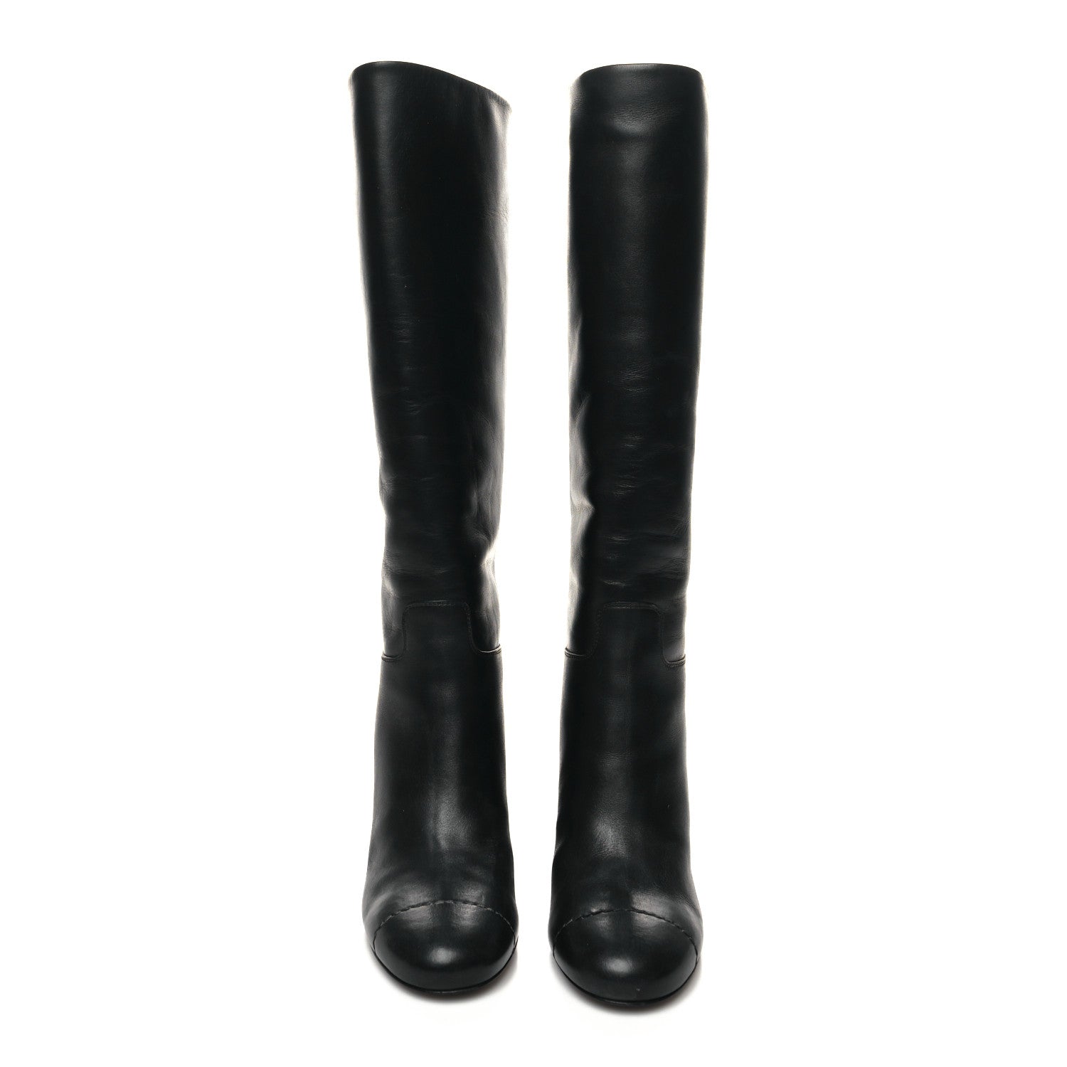 Chanel Calfskin CC Knee High Boots 37 Black 2 of 8