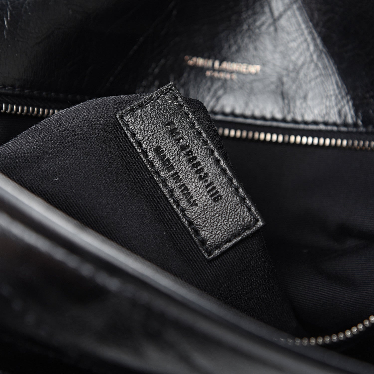 Saint Laurent Crinkled Calfskin Matelasse Monogram Large Niki Chain Satchel Black 6 of 9