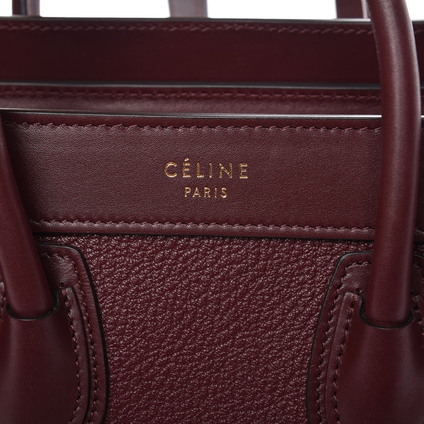 Smooth Calfskin Goatskin Nano Luggage Burgundy