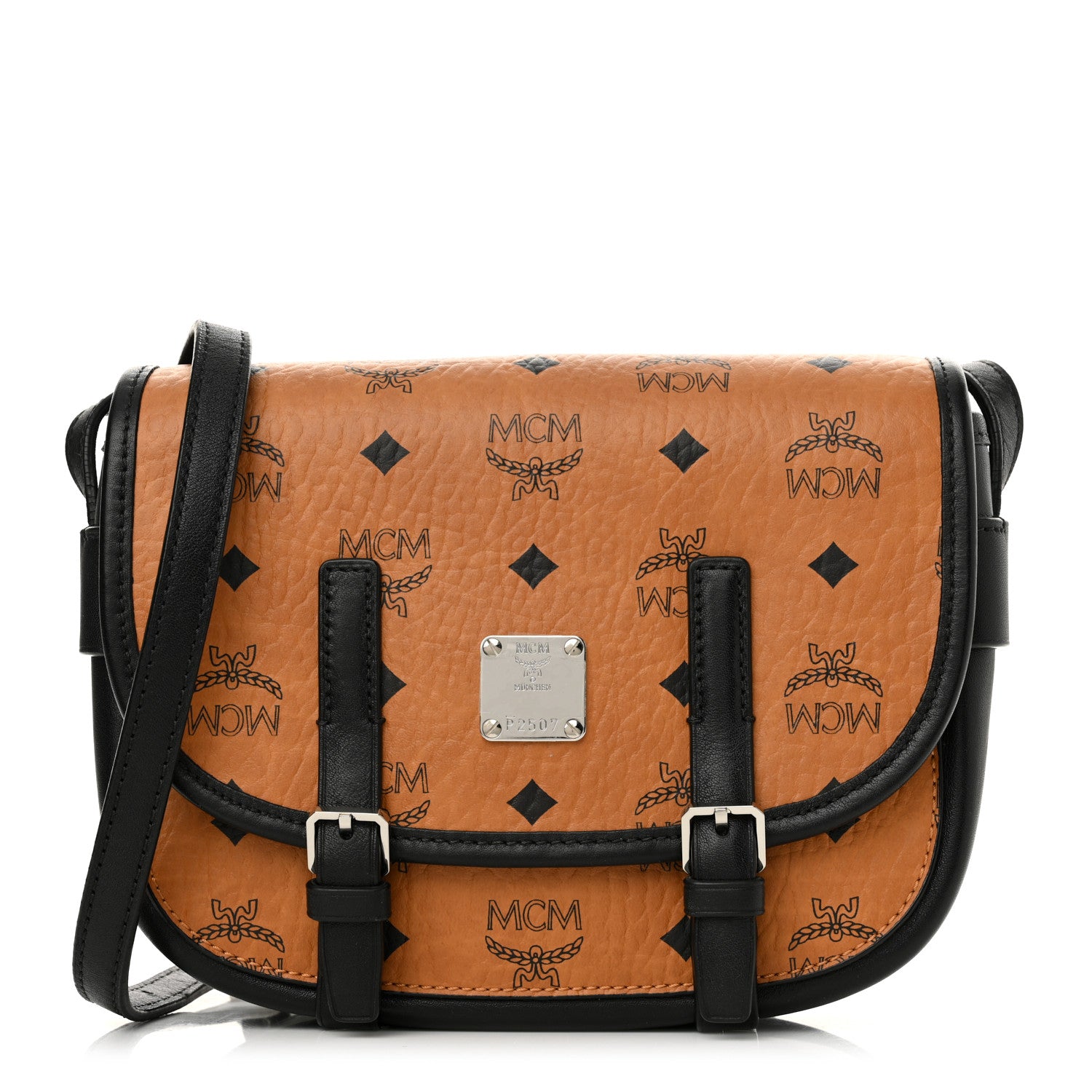 MCM Visetos Small Crossbody Flap Messenger Cognac 1 of 13
