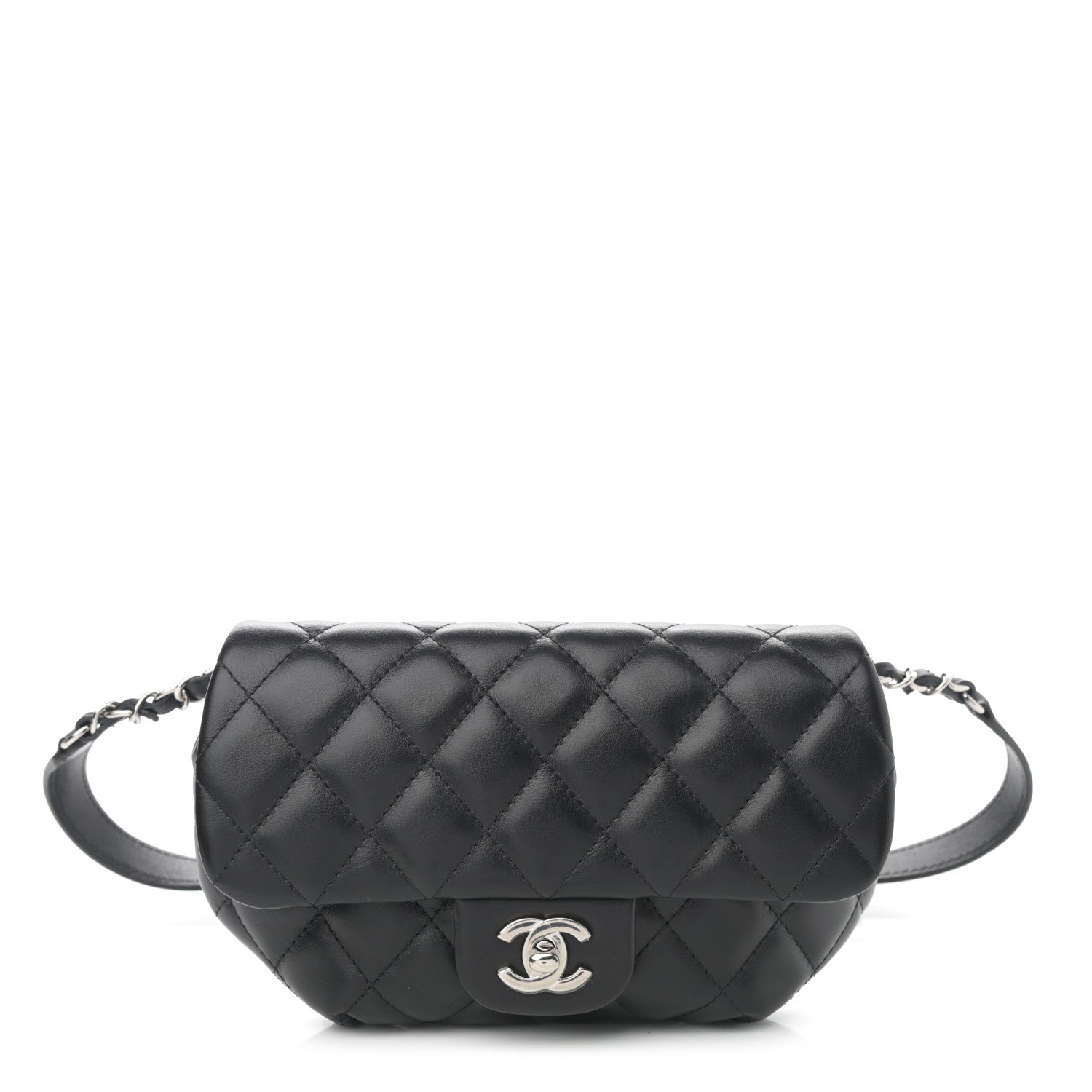 Chanel Calfskin Quilted CC Uniform Flap Belt Bag Black 1 of 10
