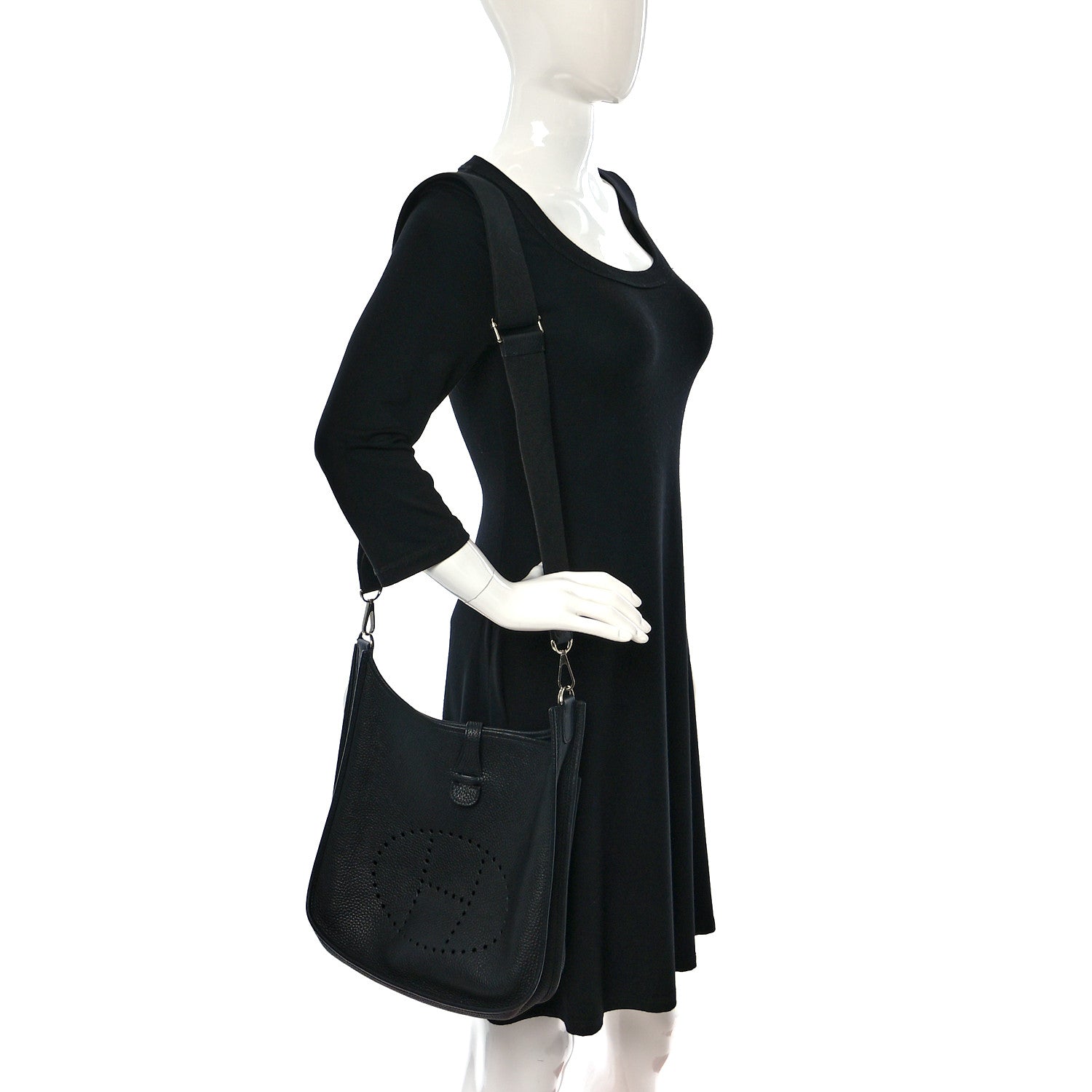 Hermes Taurillon Clemence Evelyne III GM Black 2 of 8