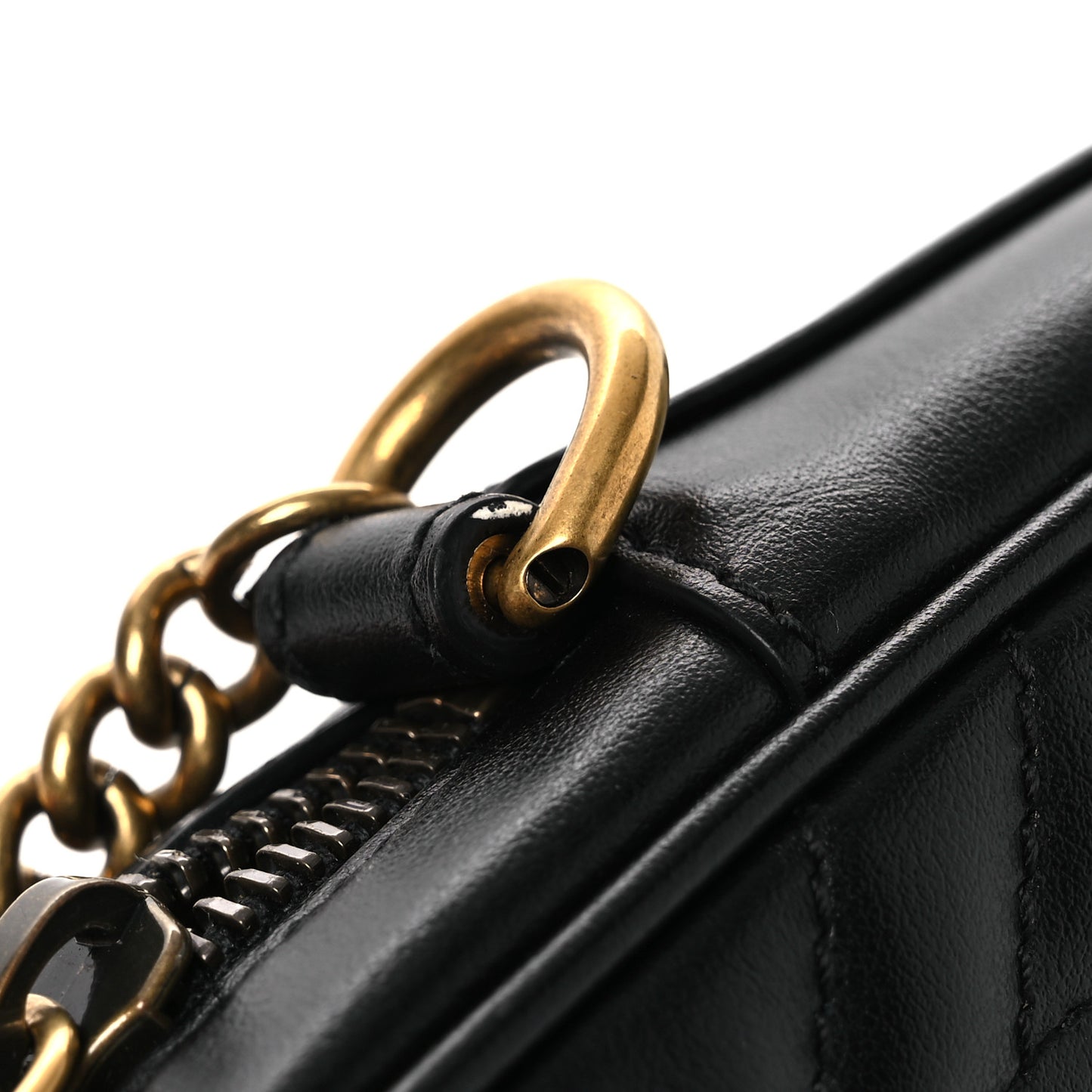 Calfskin Matelasse Mini GG Marmont Crossbody Bag Black