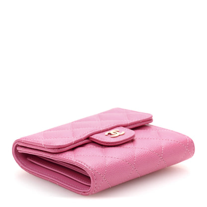 Chanel Caviar Quilted Compact Flap Wallet Pink 4 of 10