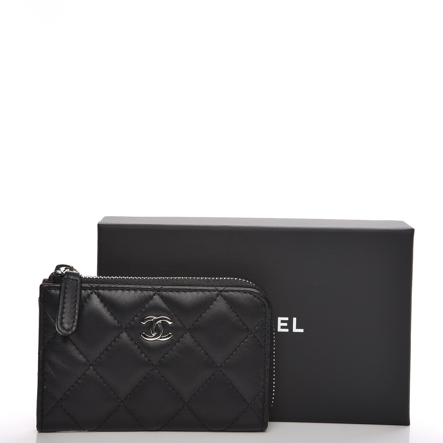 Chanel Lambskin Quilted Key Holder Case Black 8 of 8