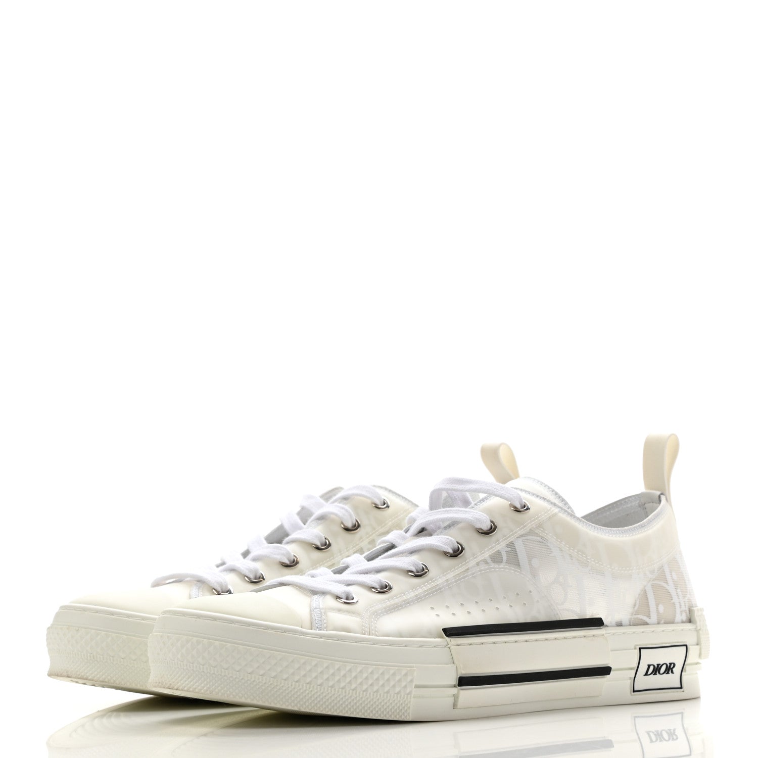 Christian Dior Canvas Oblique Walk'N'Dior Low Top Sneakers 42 White 3 of 11