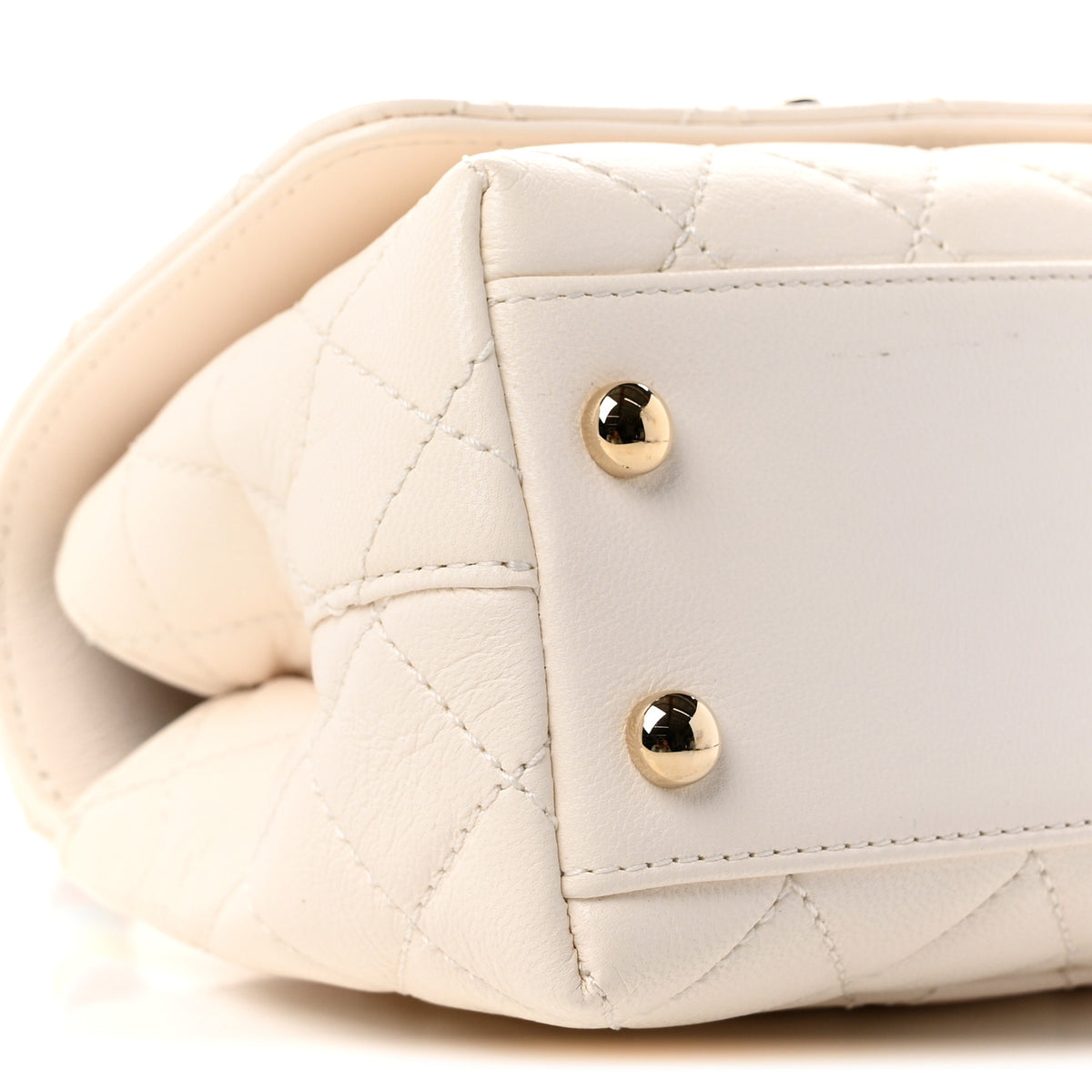 Chanel Goatskin Quilted Extra Mini Rainbow Coco Handle Flap White 9 of 10