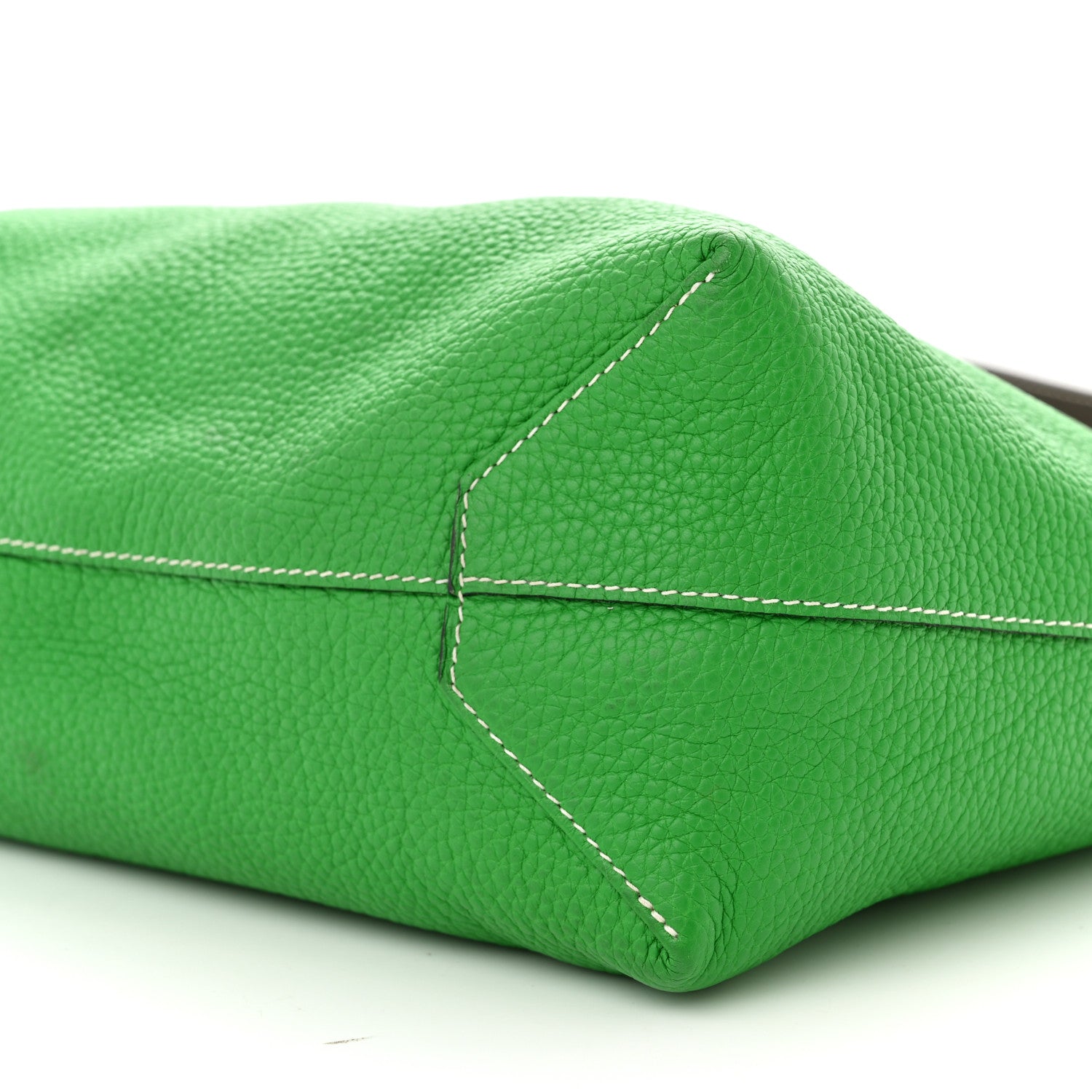 Hermes Taurillon Clemence Double Sens 36 Reversible Tote Vert De Gris Bamboo 16 of 17