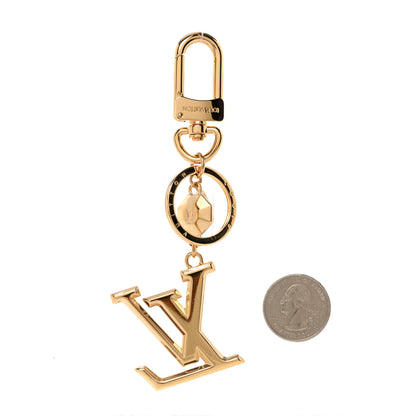 Louis Vuitton Metal LV Facettes Bag Charm Key Holder Gold 2 of 6