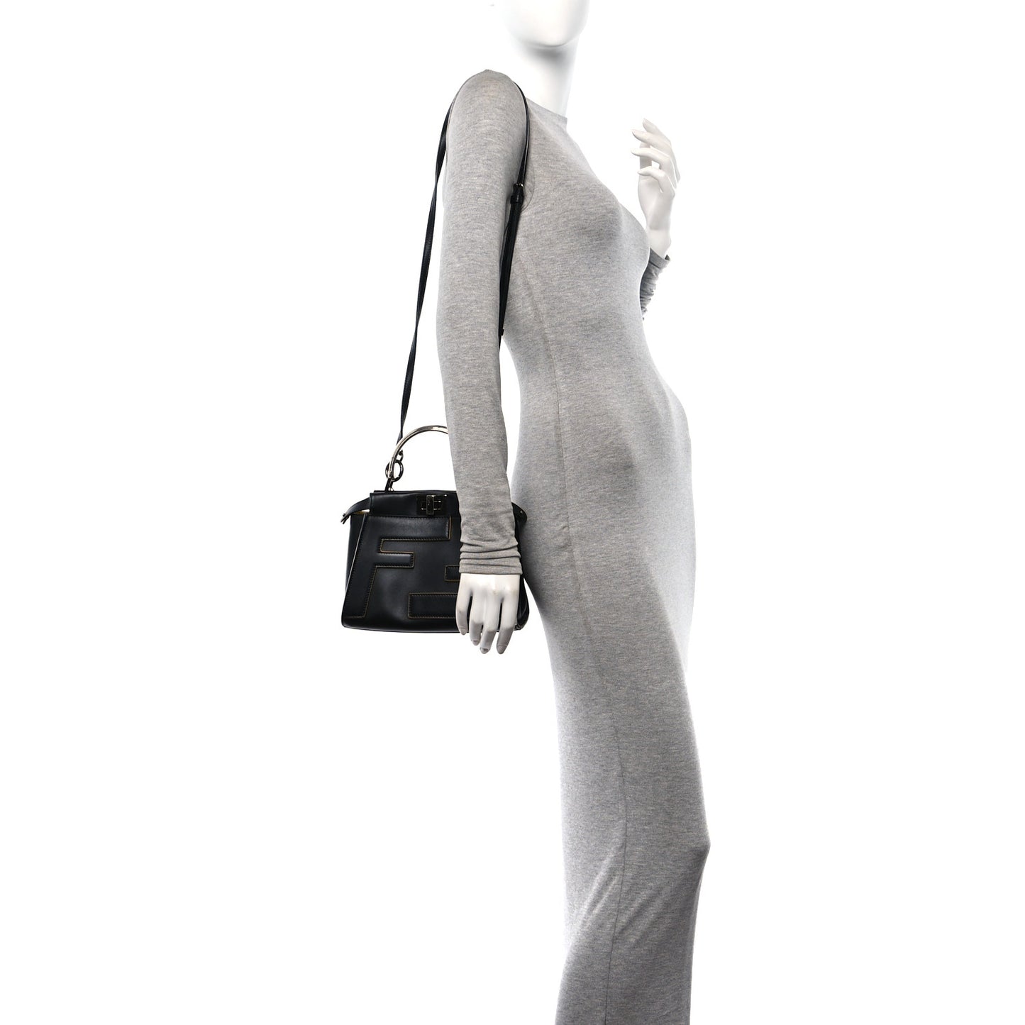 Nappa FF Mini Peekaboo Iconic Satchel Black Sunflower