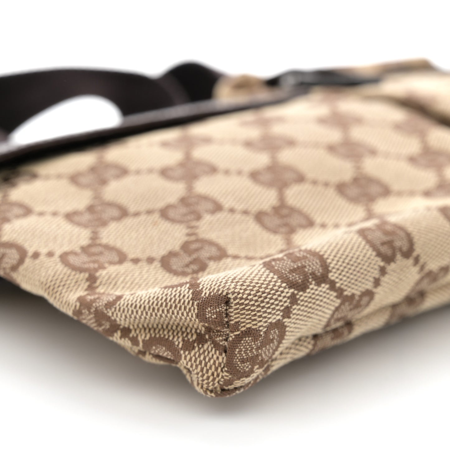 GG Monogram Double Pocket Belt Bag Dark Brown