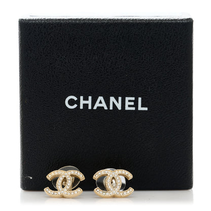 Chanel Crystal CC Earrings Light Gold 5 of 5
