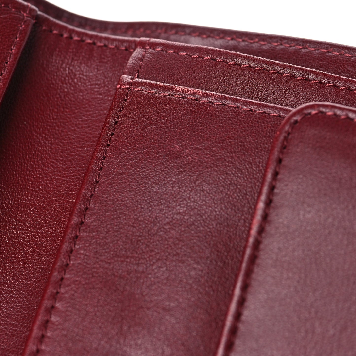 Glazed Goatskin CC Continental Wallet Burgundy