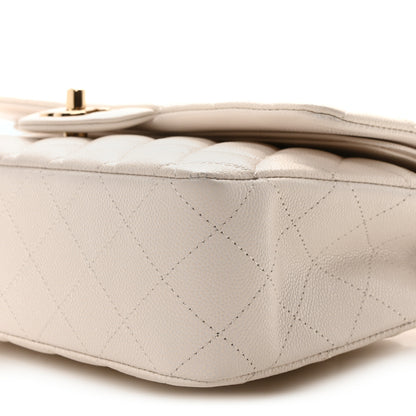 Chanel Caviar Quilted Medium Double Flap White 10 of 11