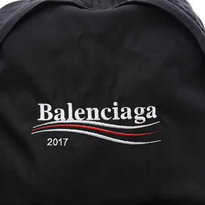 Balenciaga Nylon Political Campaign Logo Embroidered Explorer Backpack Black 9 of 9