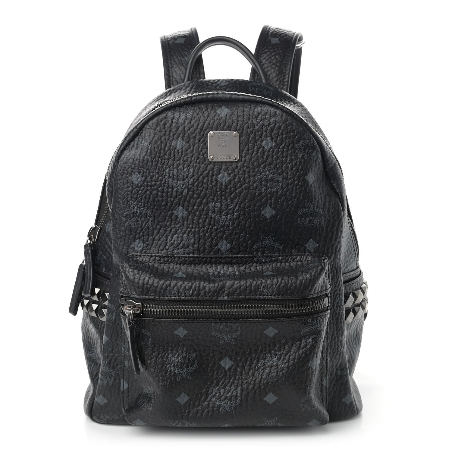 MCM Visetos Small Side Stud Stark Backpack Black 1 of 12