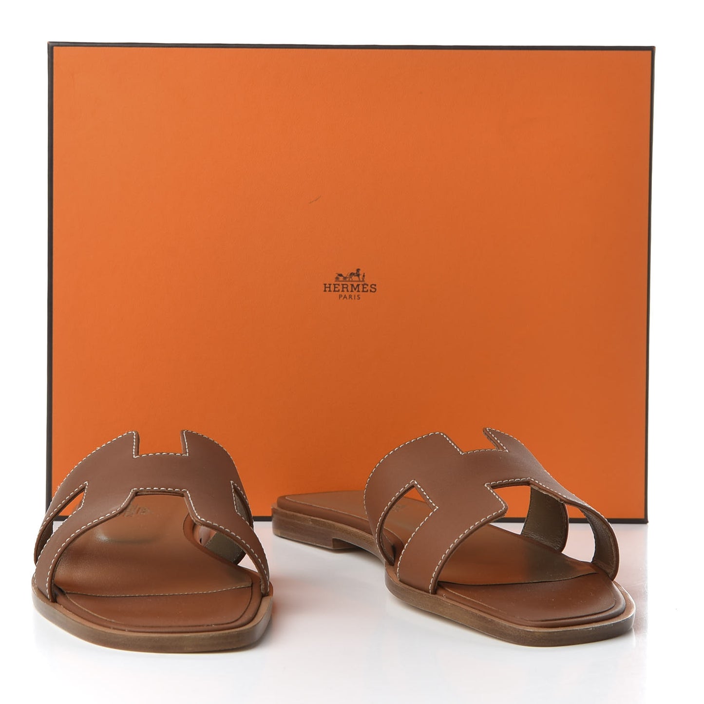 Box Calfskin Oran Sandals 38 Gold