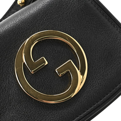 Gucci Roxy Calfskin Mini Blondie Card Case Wallet With Strap Black 11 of 11