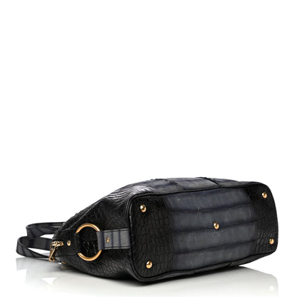 Saint Laurent Nubuck Crocodile Embossed Large Muse Grey 4 of 14