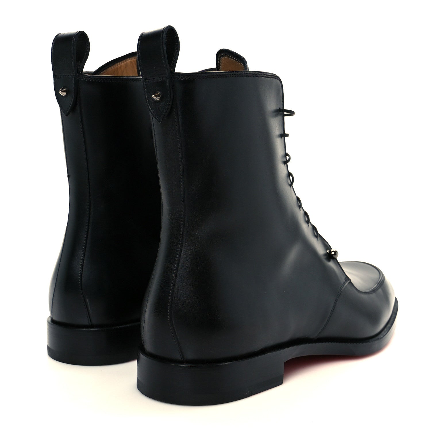 Christian Louboutin Patine Calfskin Mens Ajmone Flat Boots 43 Black 5 of 10